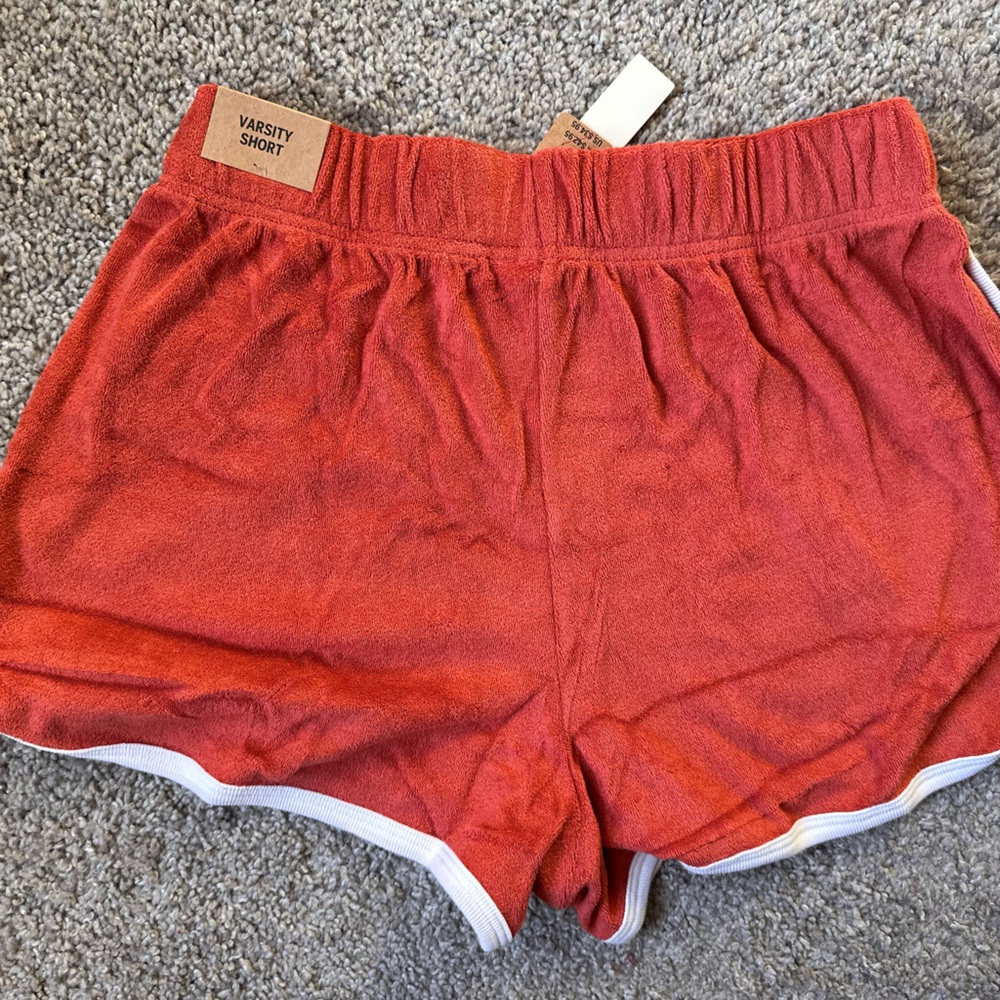 NWT PINK Victoria's Secret burnt Orange Athletic Shorts Terry Cloth